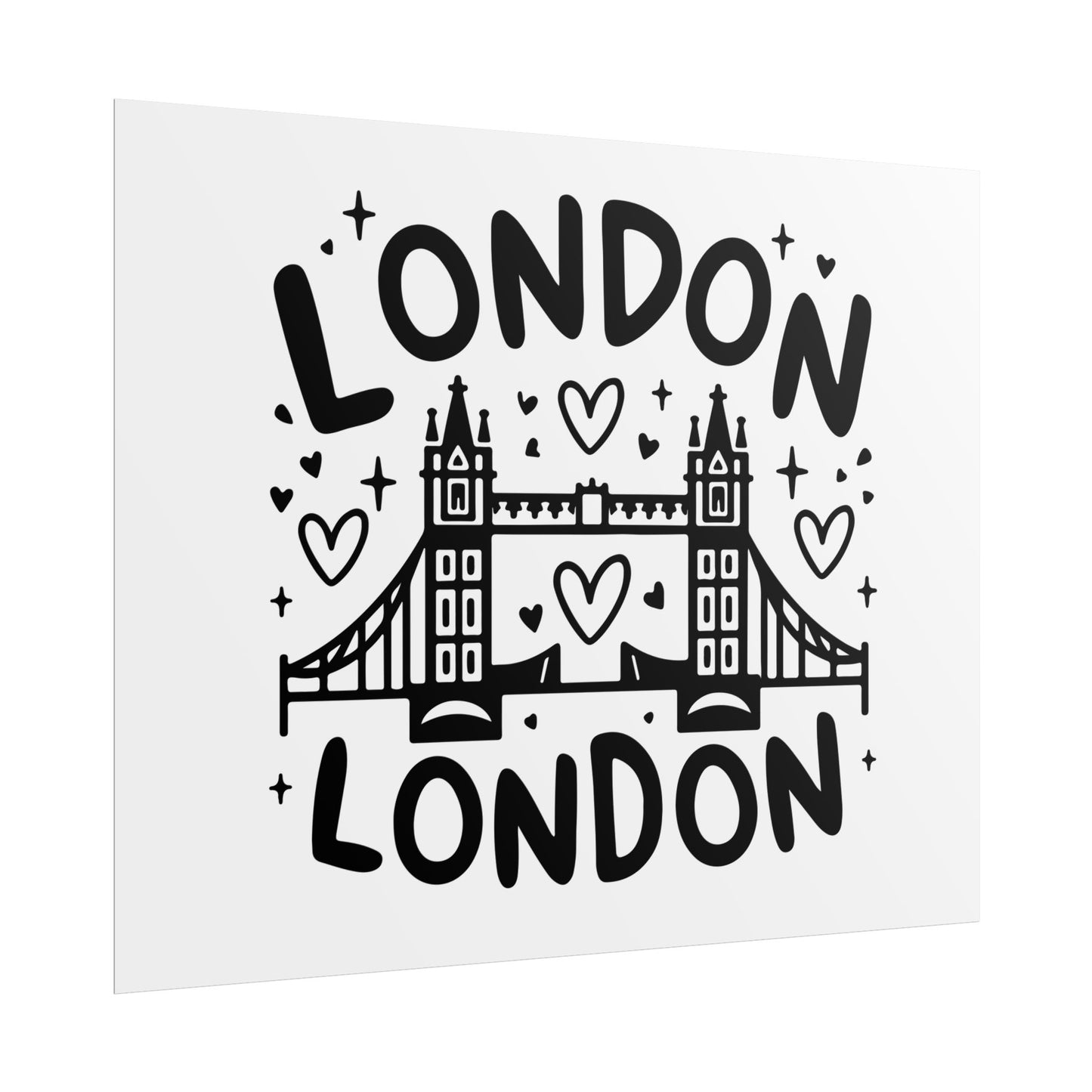 Charming London Rolled Poster for Home Decor, Wall Art, Travel Gift, Office Wall Decor, London Themed Decoration