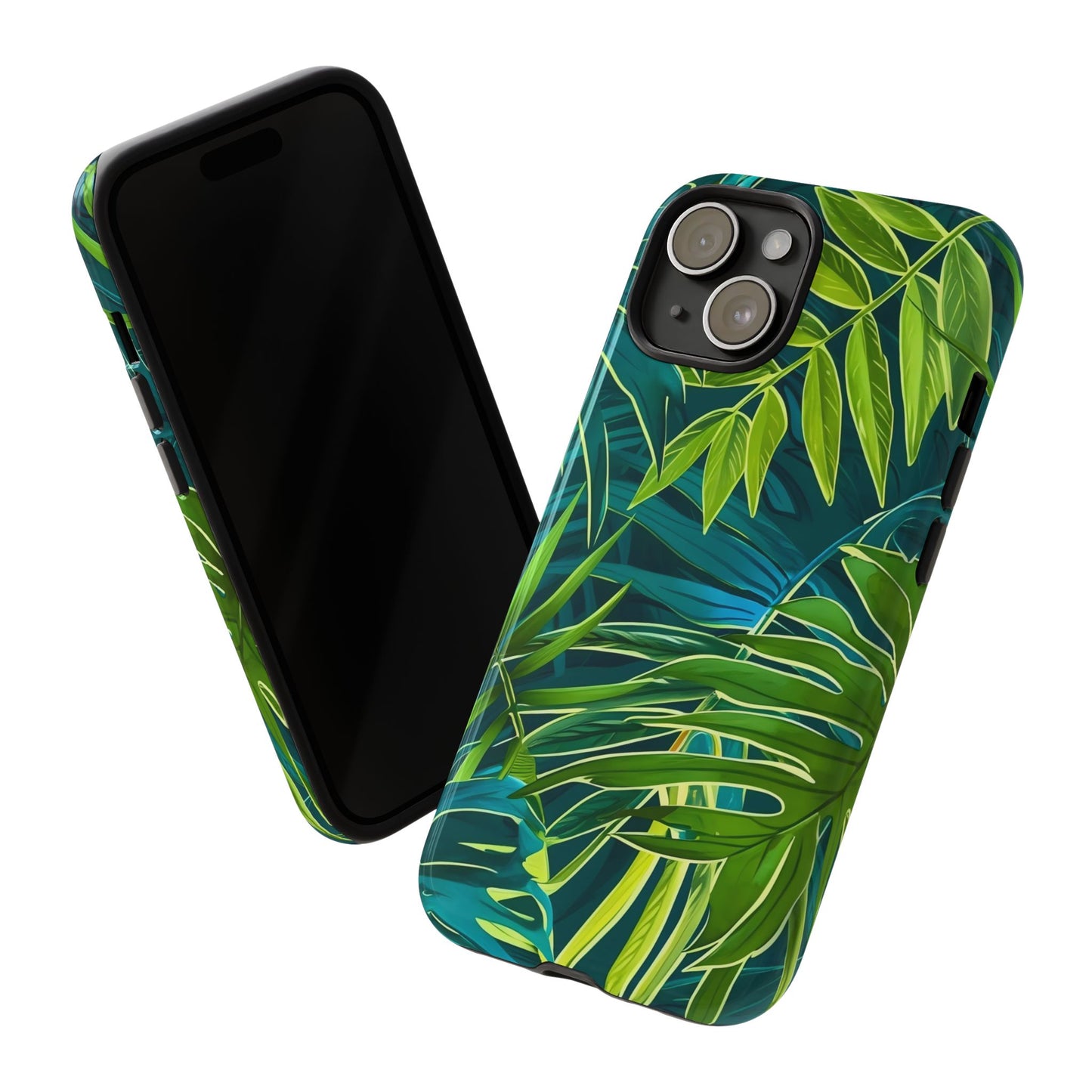 Tropical Phone Case - Durable Green Leaf Design, Eco-Friendly Gift, Trendy Accessory, Nature Lover's Case, Summer Vibes