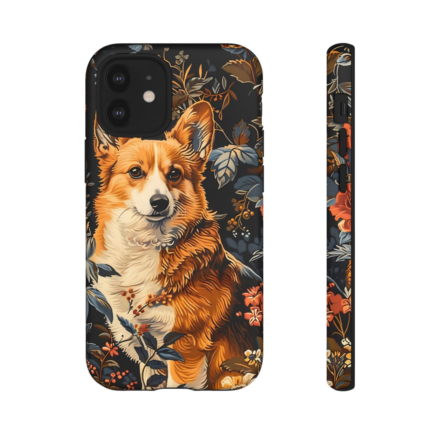 Corgi Floral Phone Case - Tough Cases for Dog Lovers, Cute Pet Accessories, Gift for Dog Owners, Floral Design, Personalized Tech Cover