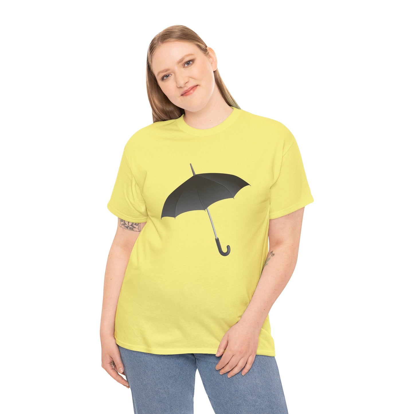 Unisex Heavy Cotton Tee - Regal Royal Umbrella - Elegant and Majestic