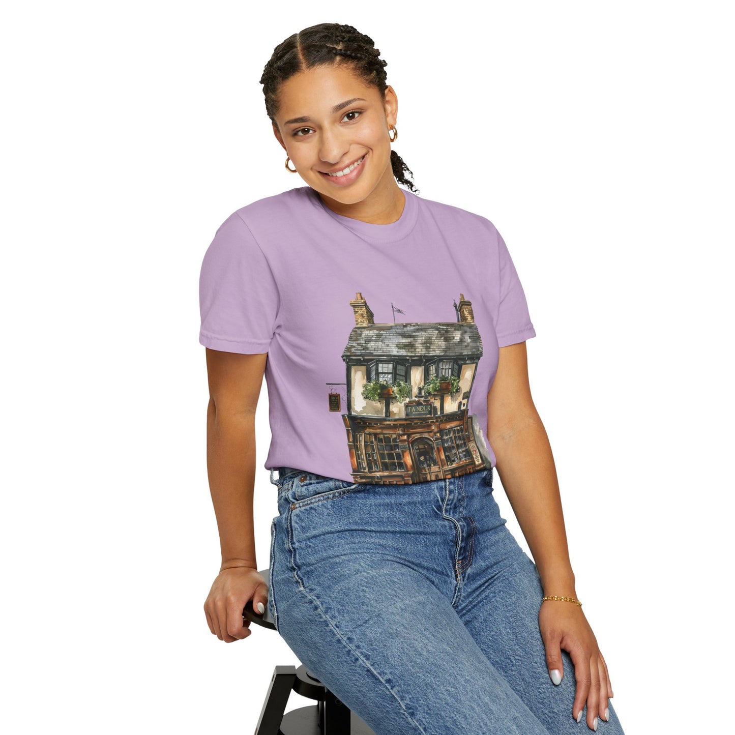 Unisex Garment-Dyed T-shirt - From Thatched Roofs to Stone Walls - British Village Houses