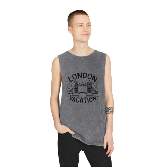 Unisex Stonewash Tank Top - London's Cozy Vacation