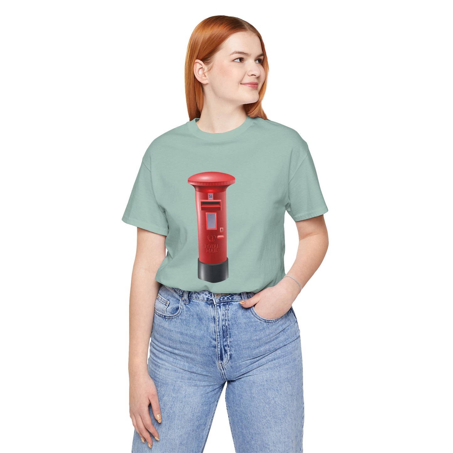 Unisex Jersey Short Sleeve Tee - Classic UK Royal Mailbox Design - British Postbox Icon