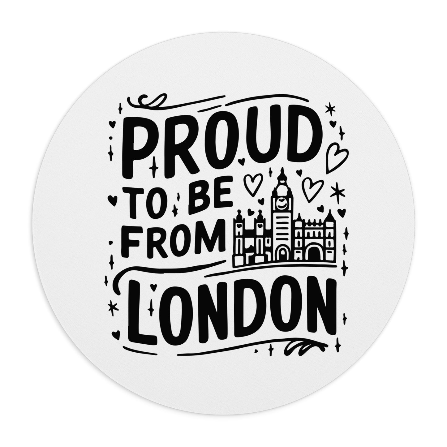 Proud to be From London Mouse Pad, London Gift, British Office Decor, Travel Souvenir, Computer Accessory, Home Workspace