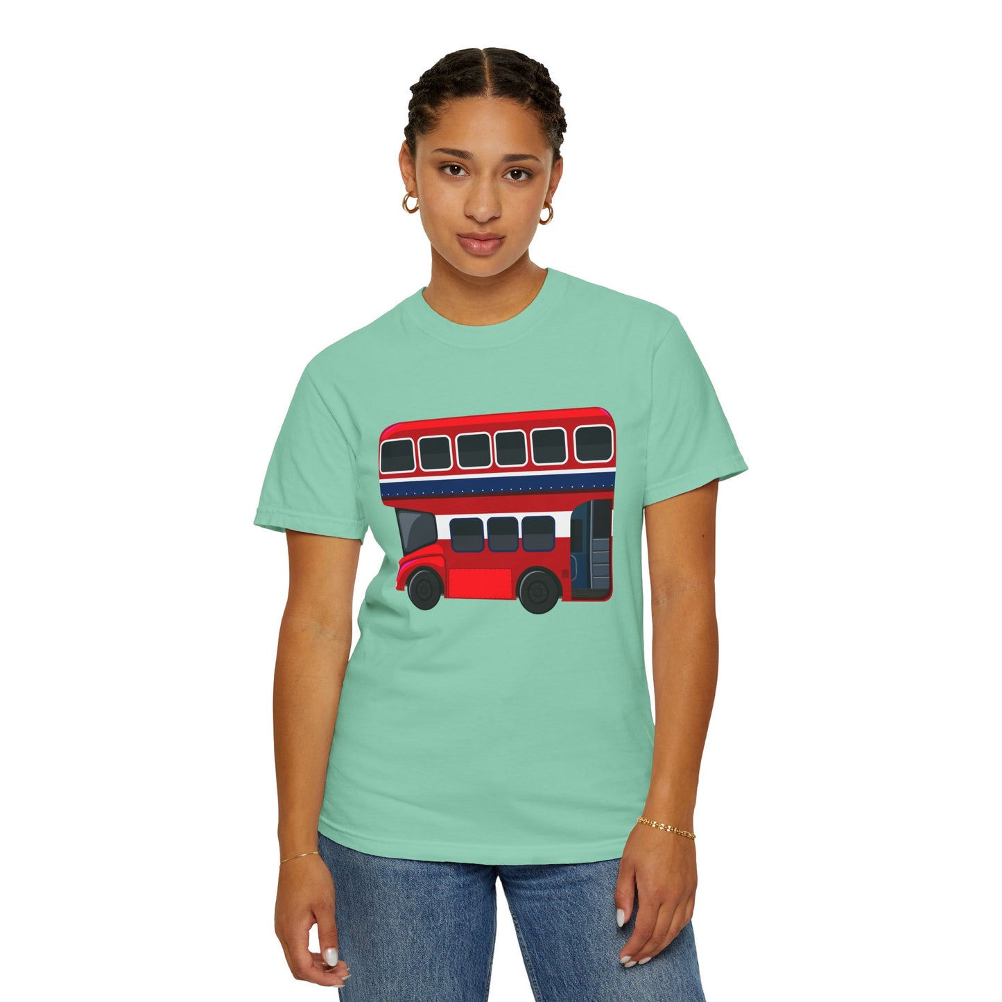 Unisex Garment-Dyed T-shirt - All Aboard! The Classic London Double-Decker