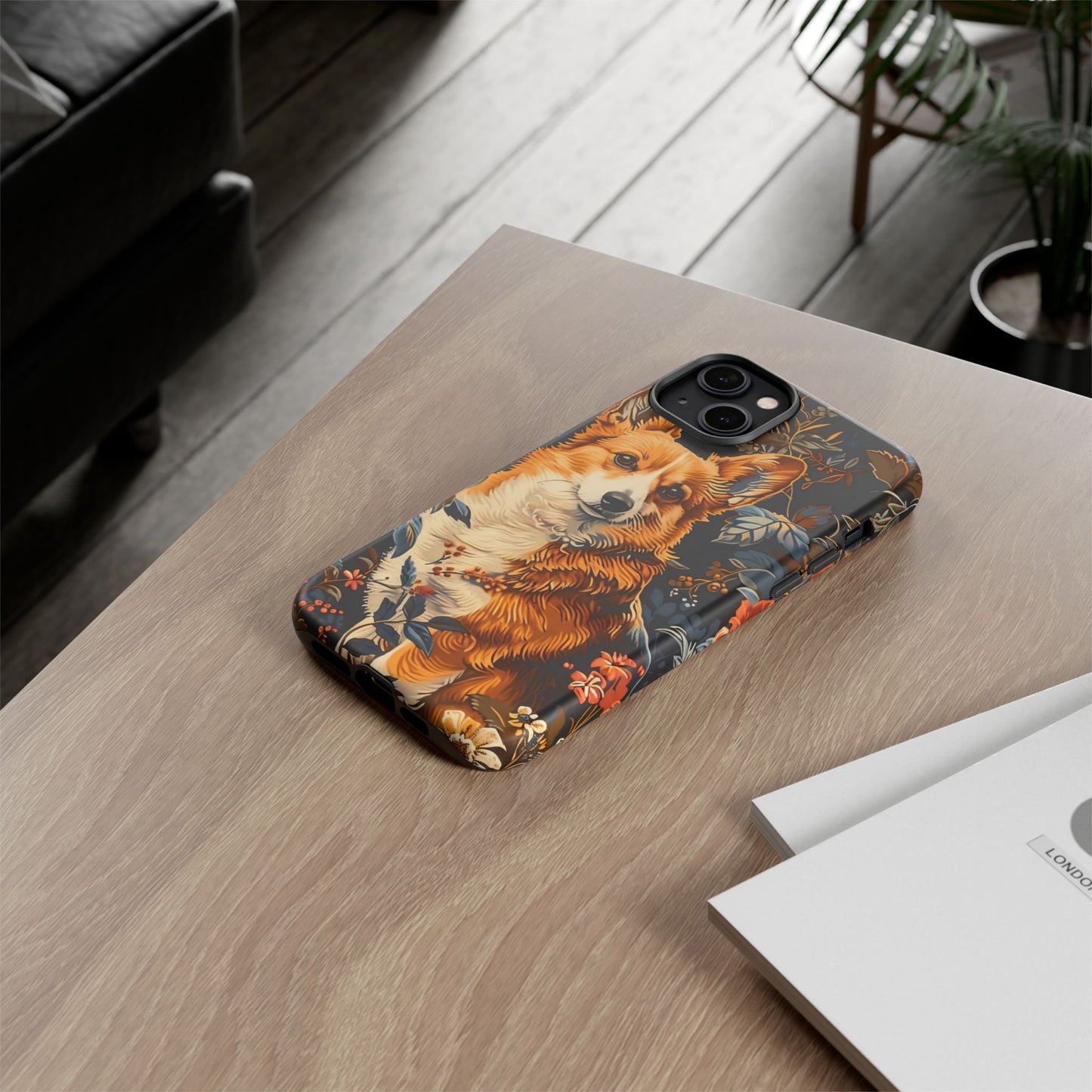 Corgi Floral Phone Case - Tough Cases for Dog Lovers, Cute Pet Accessories, Gift for Dog Owners, Floral Design, Personalized Tech Cover