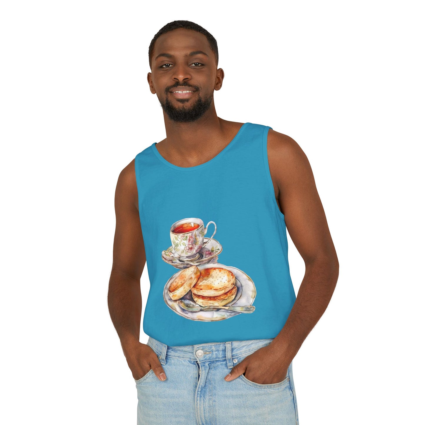 Unisex Garment-Dyed Tank Top - British Food - Savory Classics and Traditional Delights