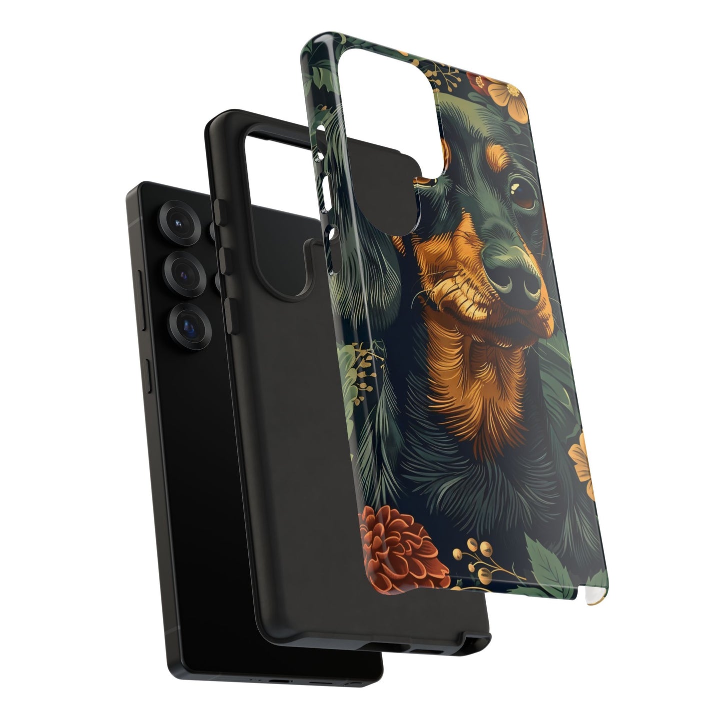 Dachshund Phone Case, Floral Pet Phone Cover, Dog Lover Gift, Tough Phone Case, Custom Dachshund Design, Unique Dog Owner Accessory