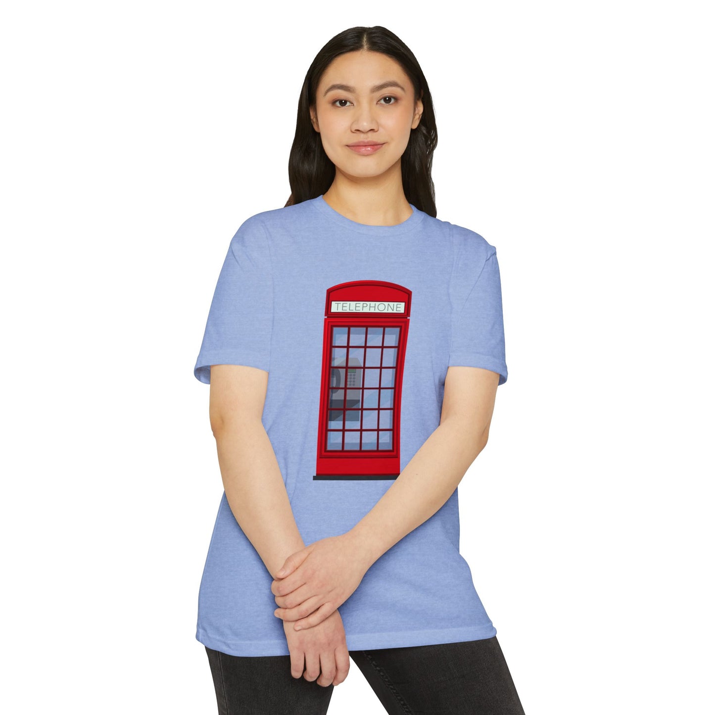 Unisex CVC Jersey T-shirt - Classic Red Phone Box Design