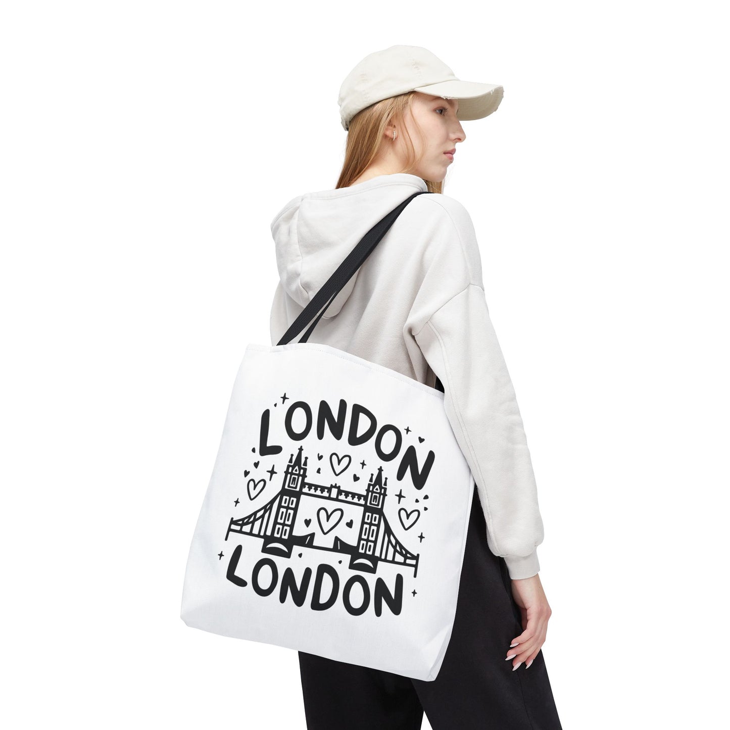 London Love Tote Bag – Stylish City Bag, Travel Accessory, Gift Idea, Eco-Friendly Shopper, Unique London Design
