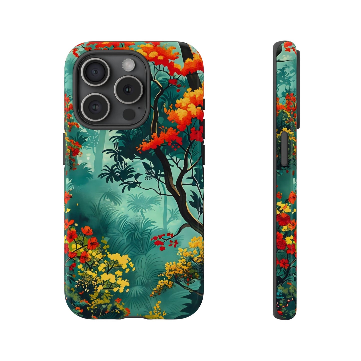 Tough Cases - Vibrant Forest Phone Case, Nature Lover Gift, Outdoor Adventure Accessory, Eco-Friendly Tech Cover, Floral Protection Skin