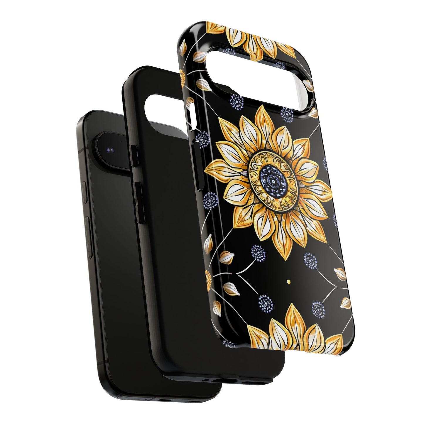 Floral Phone Case with Mandala Design, Tough Cases for iPhone & Samsung, Boho Style, Gift for Her, Unique Accessories