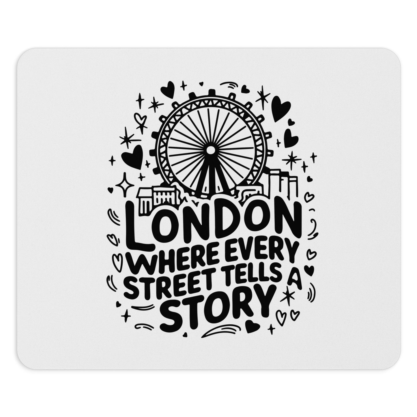 London Story Mouse Pad - City Lover Gift, Cute Desk Accessory, Home Office Decor, Travel Enthusiast, Unique Mousemat