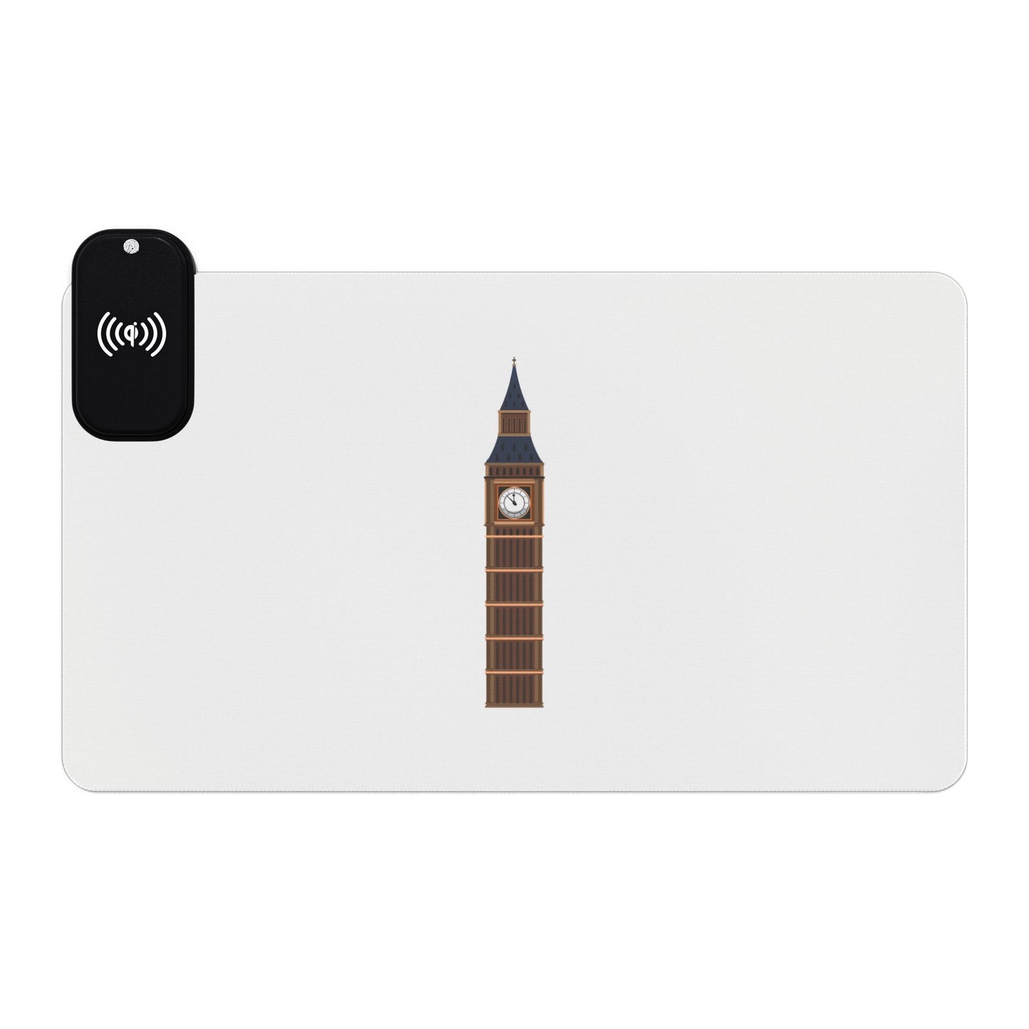 Big Ben Minimal Art - LED Gaming Mouse Pad with Wireless Charging, Perfect for Gamers, Office Decor, Great Gift for Tech Lovers, Unique Desk Accessories