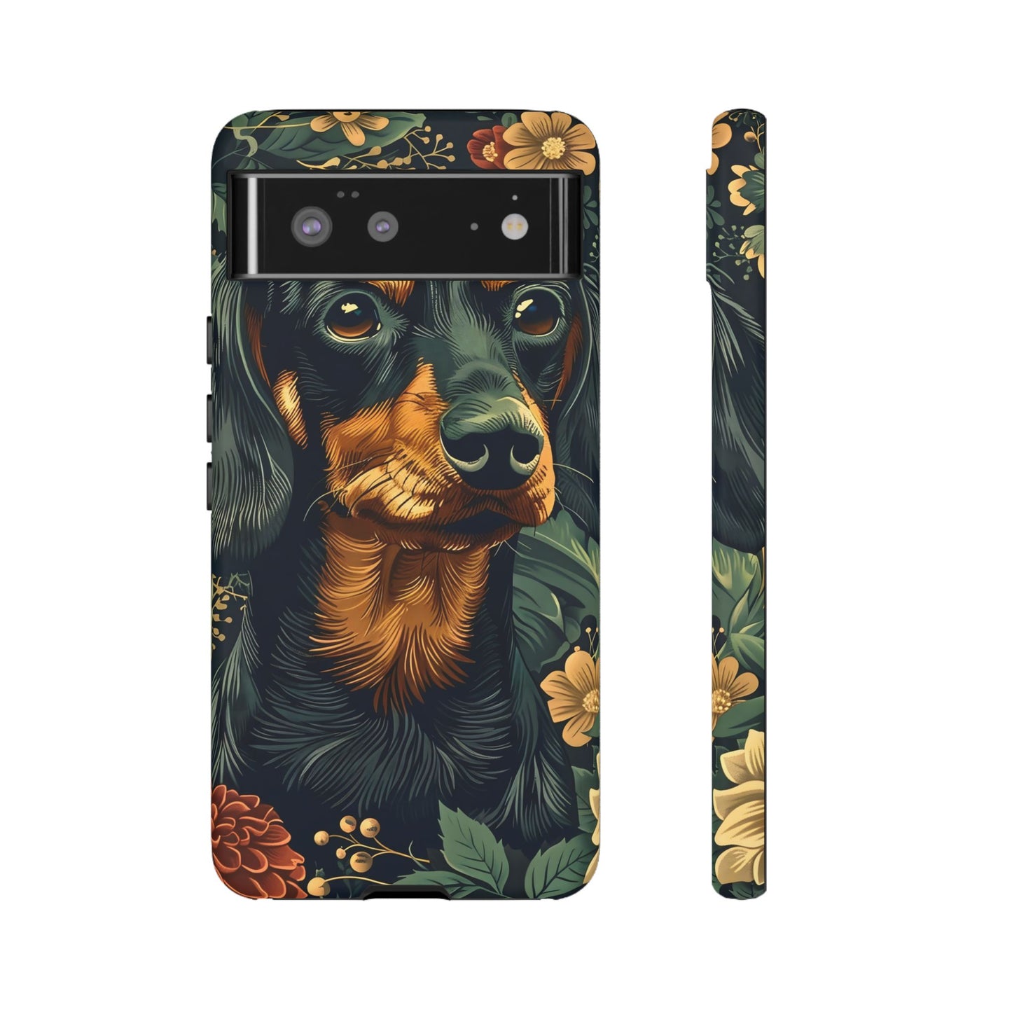 Dachshund Phone Case, Floral Pet Phone Cover, Dog Lover Gift, Tough Phone Case, Custom Dachshund Design, Unique Dog Owner Accessory