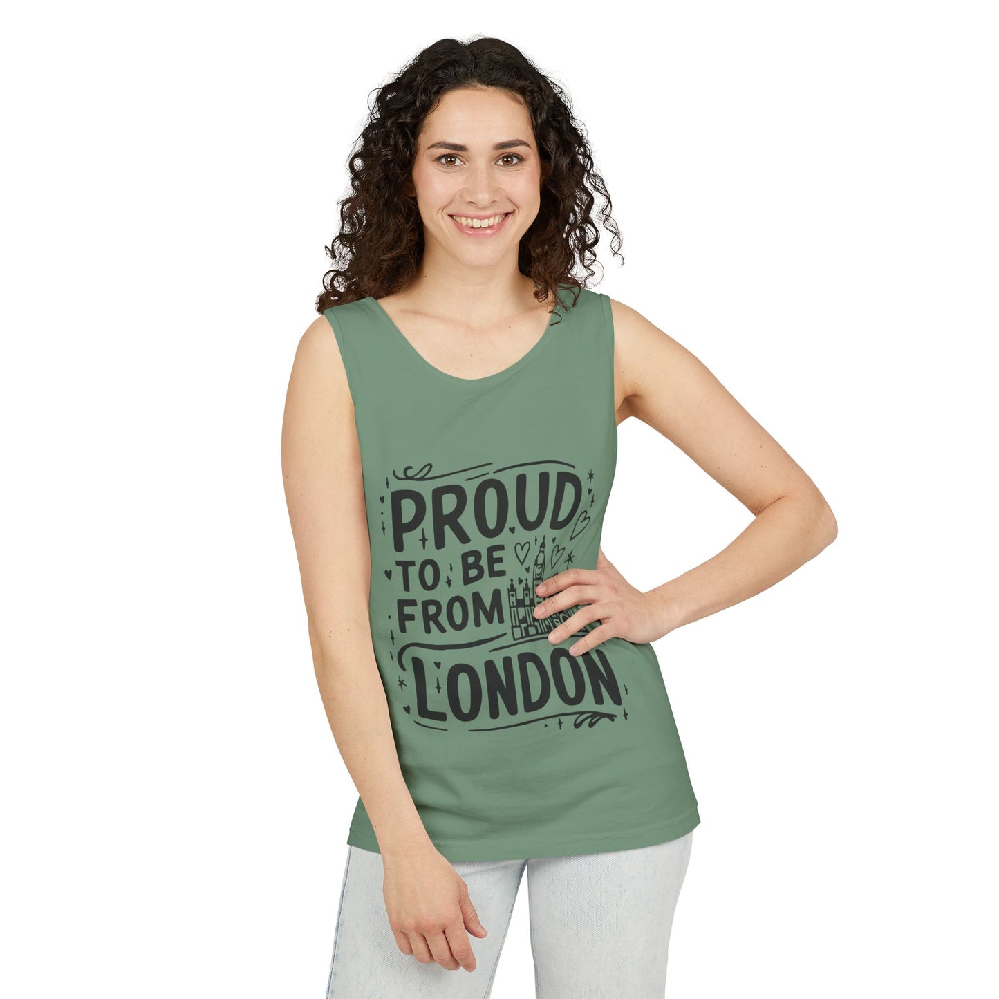 Unisex Garment-Dyed Tank Top - Proud to be from London