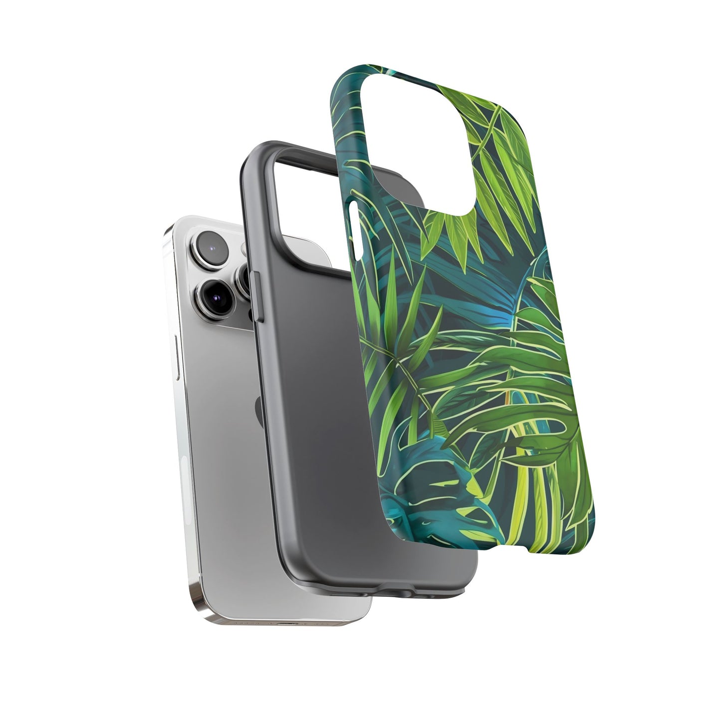 Tropical Phone Case - Durable Green Leaf Design, Eco-Friendly Gift, Trendy Accessory, Nature Lover's Case, Summer Vibes