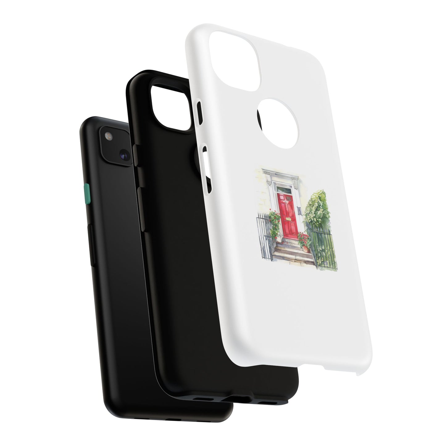 Artistic Phone Case - Charming Red Door Design for Stylish Protection