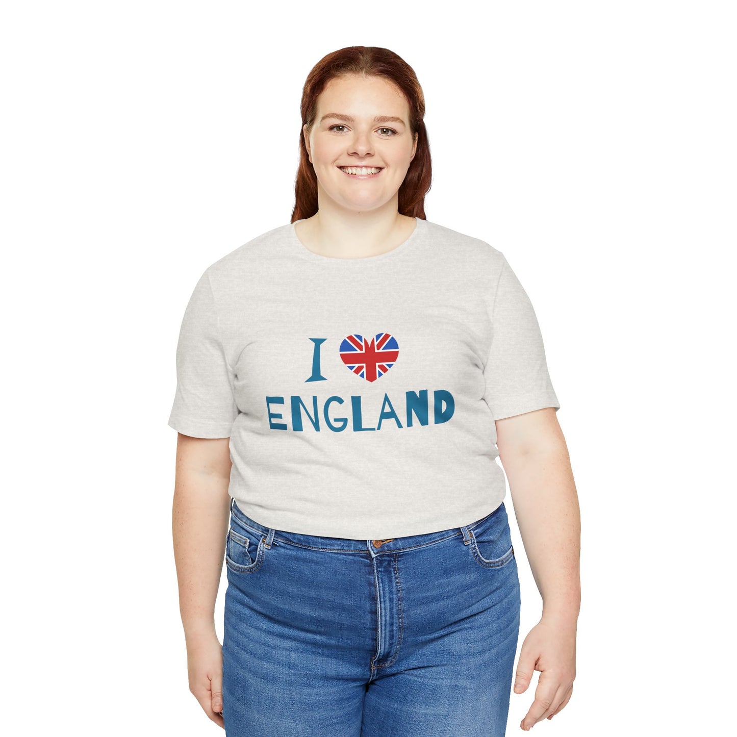 Unisex Jersey Short Sleeve Tee - I Love England - Union Jack Heart Design