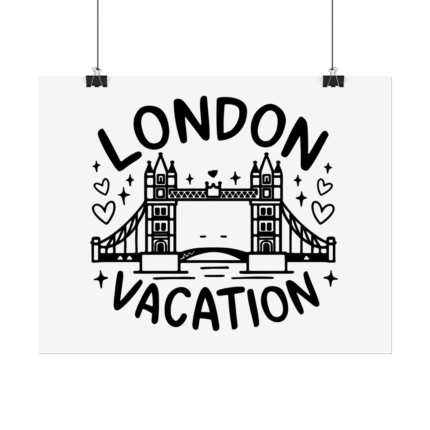 London Vacation Rolled Poster - Travel Decor for Home, Wall Art Print, Gift for Travelers, London Artwork, Holiday Gift Idea