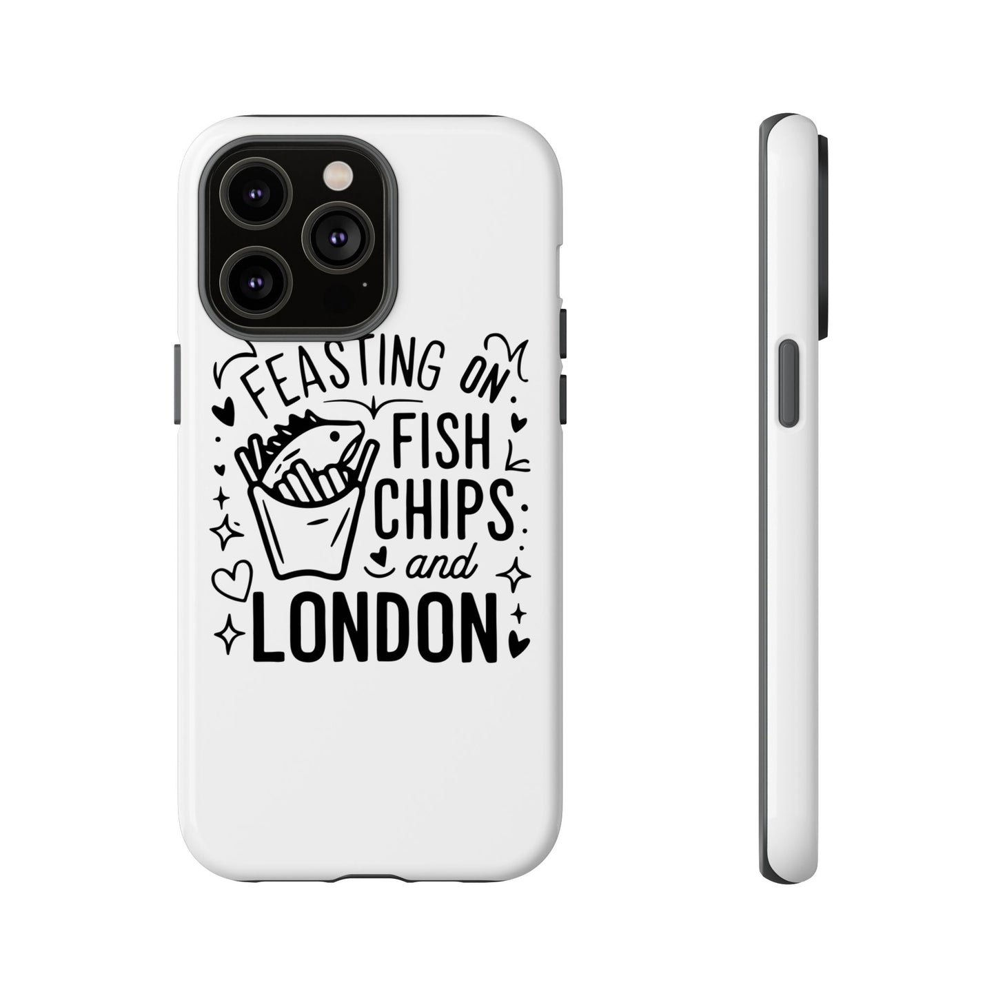 London Fish & Chips Phone Case | Fun Gift for Foodies, Travel Lovers, London Souvenir, Unique Accessories, Personalization Option