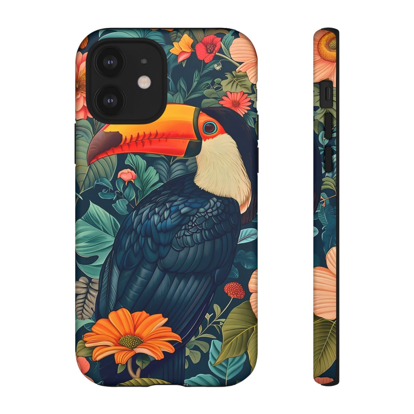 Tropical Toucan Phone Case - Cute Animal Design, Nature Lover Gift, Floral Pattern, Bird Lover Accessory, Summer Vibes