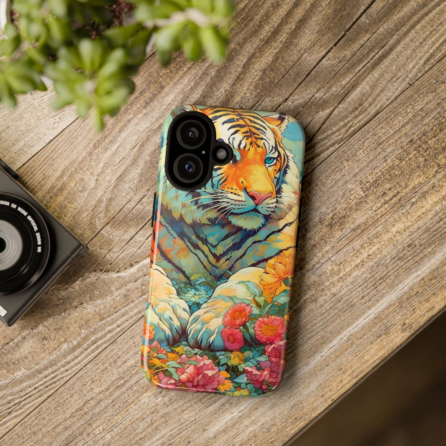 Tiger Jungle Phone Case, Colorful Tough Cases, Animal Lover Gift, Nature Phone Cover, Wildlife Decor, Birthday Present
