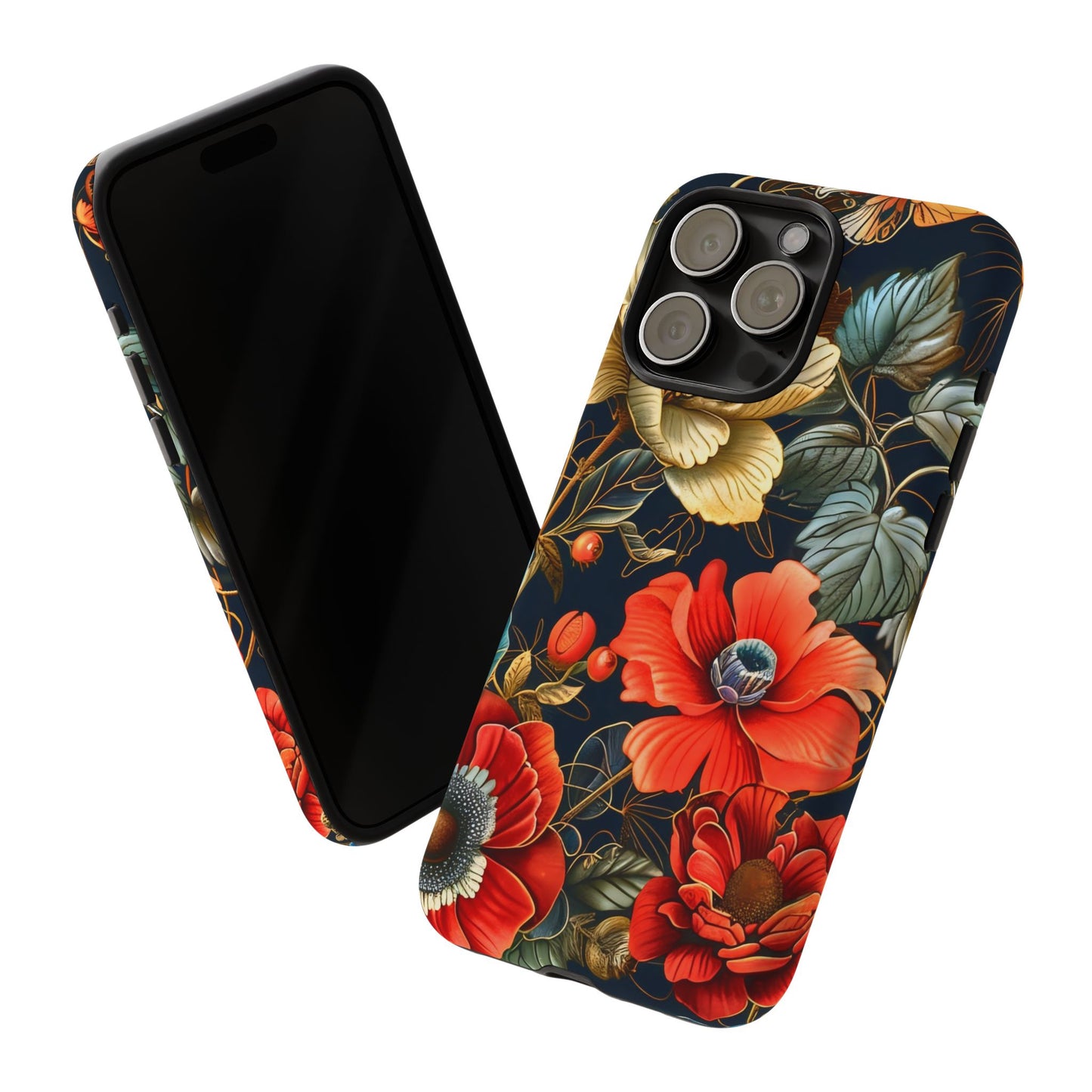 Floral Phone Case - Tough Cases for Stylish Protection, Floral Design, Gift for Her, Trendy Accessories, Phone Cover