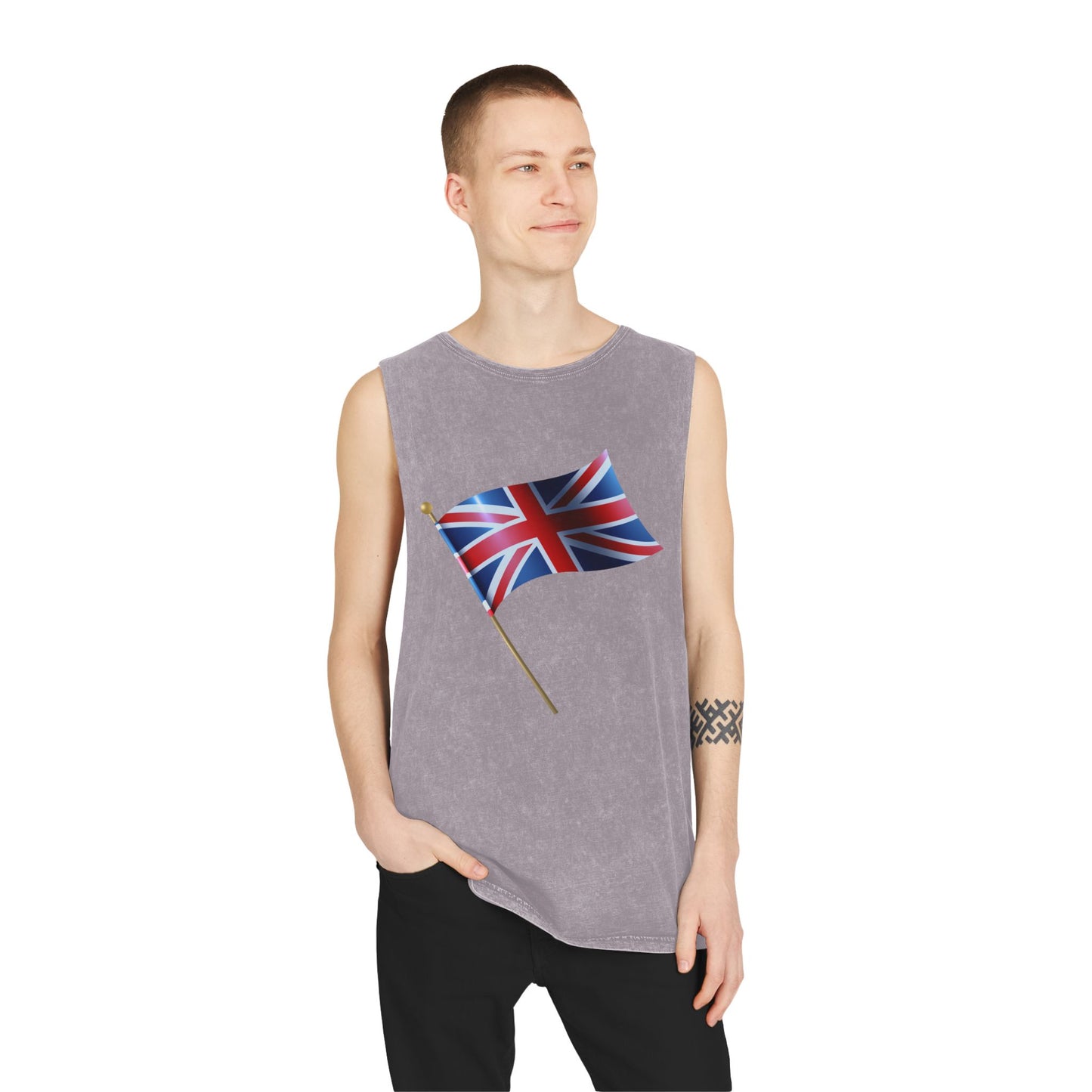 Unisex Stonewash Tank Top - Classic UK Flag Design - Union Jack