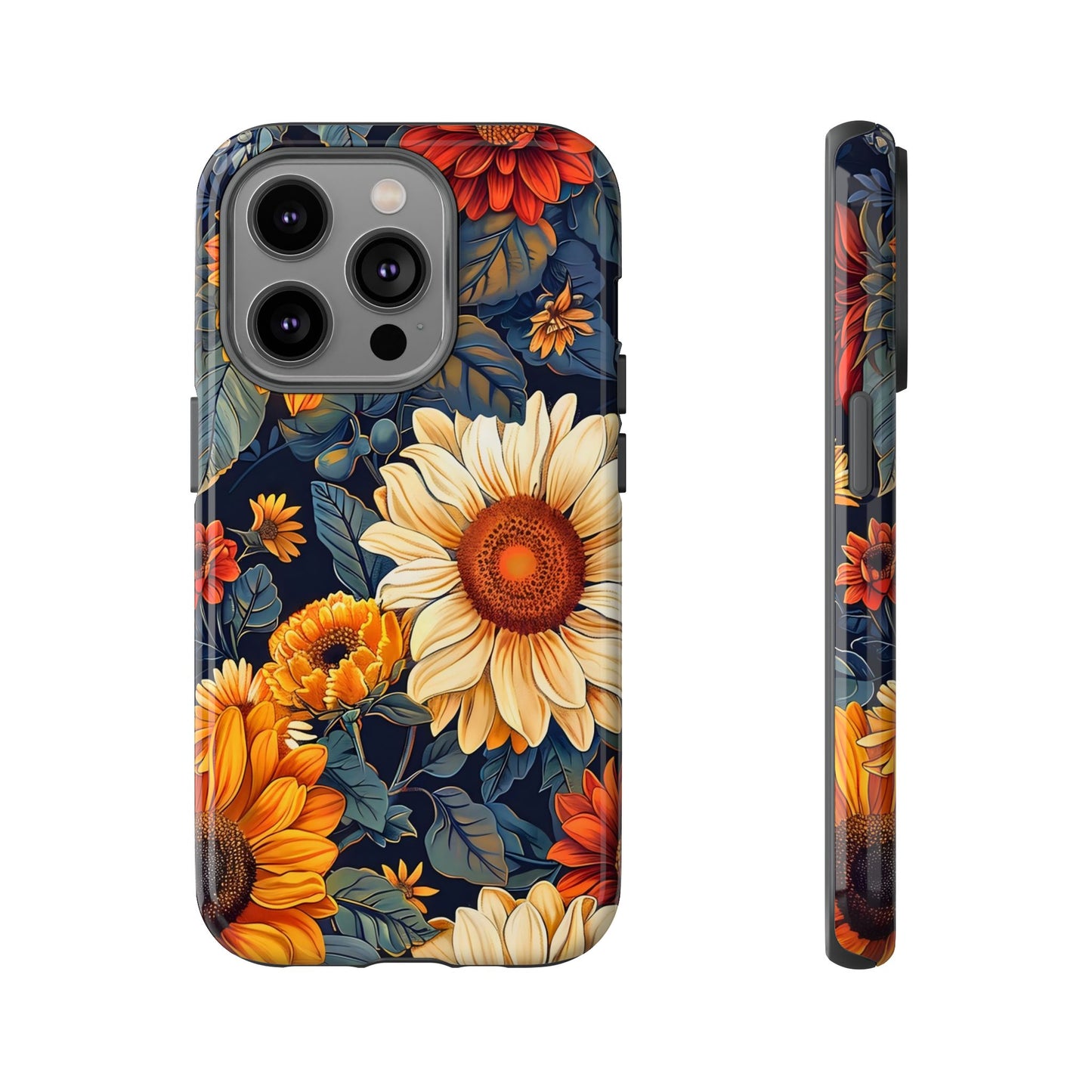 Floral Tough Phone Case | Sunflower Design, iPhone Cover, Protective Case, Gifts for Her, Floral Phone Accessory