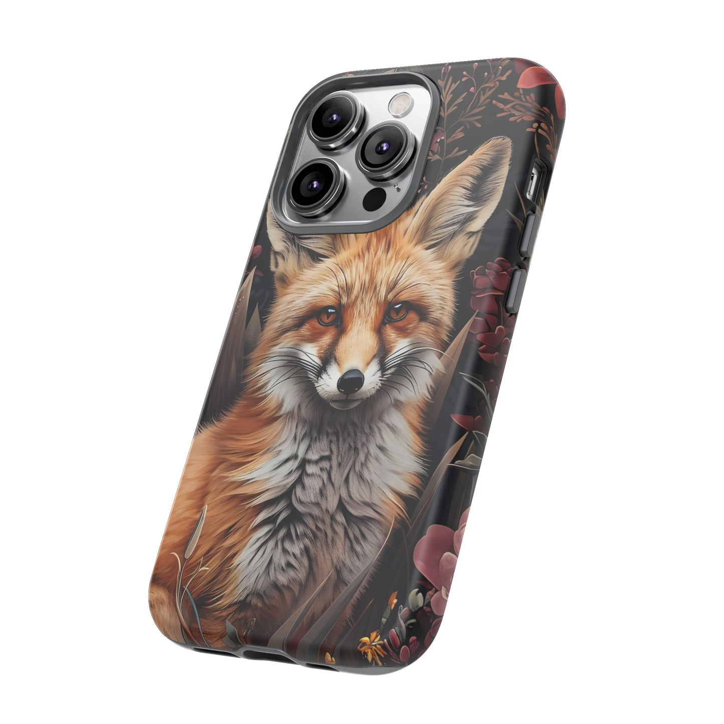 Fox Floral Phone Case, Tough Cases for Animal Lovers, Nature Themed Gift, Cute Phone Cover, Wild Fox Protector