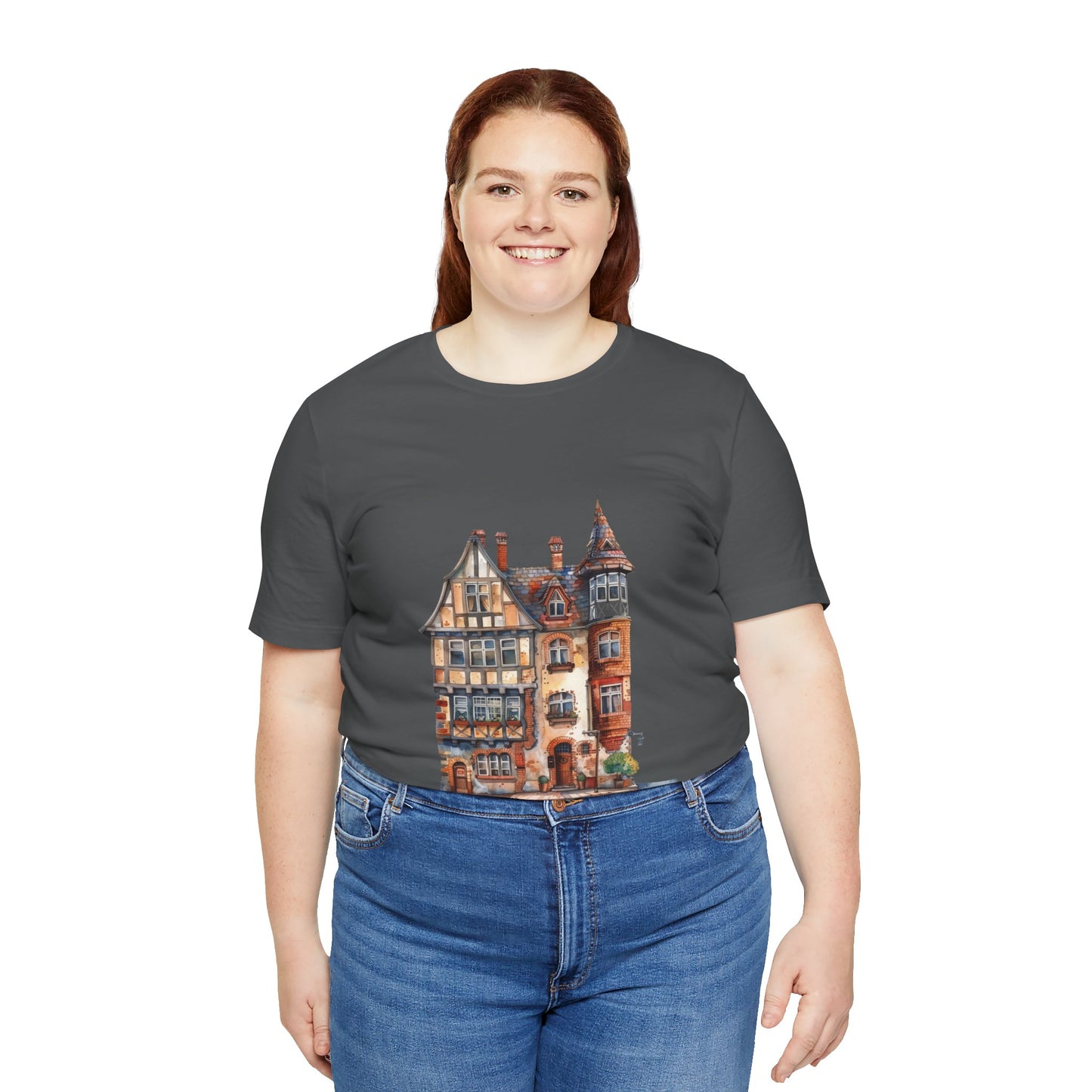 Unisex Jersey Short Sleeve Tee - Countryside Charm - The Classic British Village House