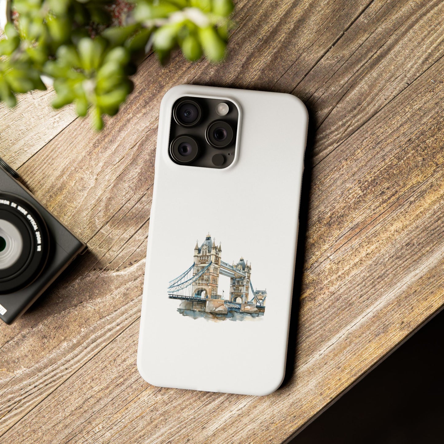 London Bridge Slim Phone Case, Protective Mobile Cover, Stylish Smartphone Accessory, Gift for Travelers, Unique Art Case