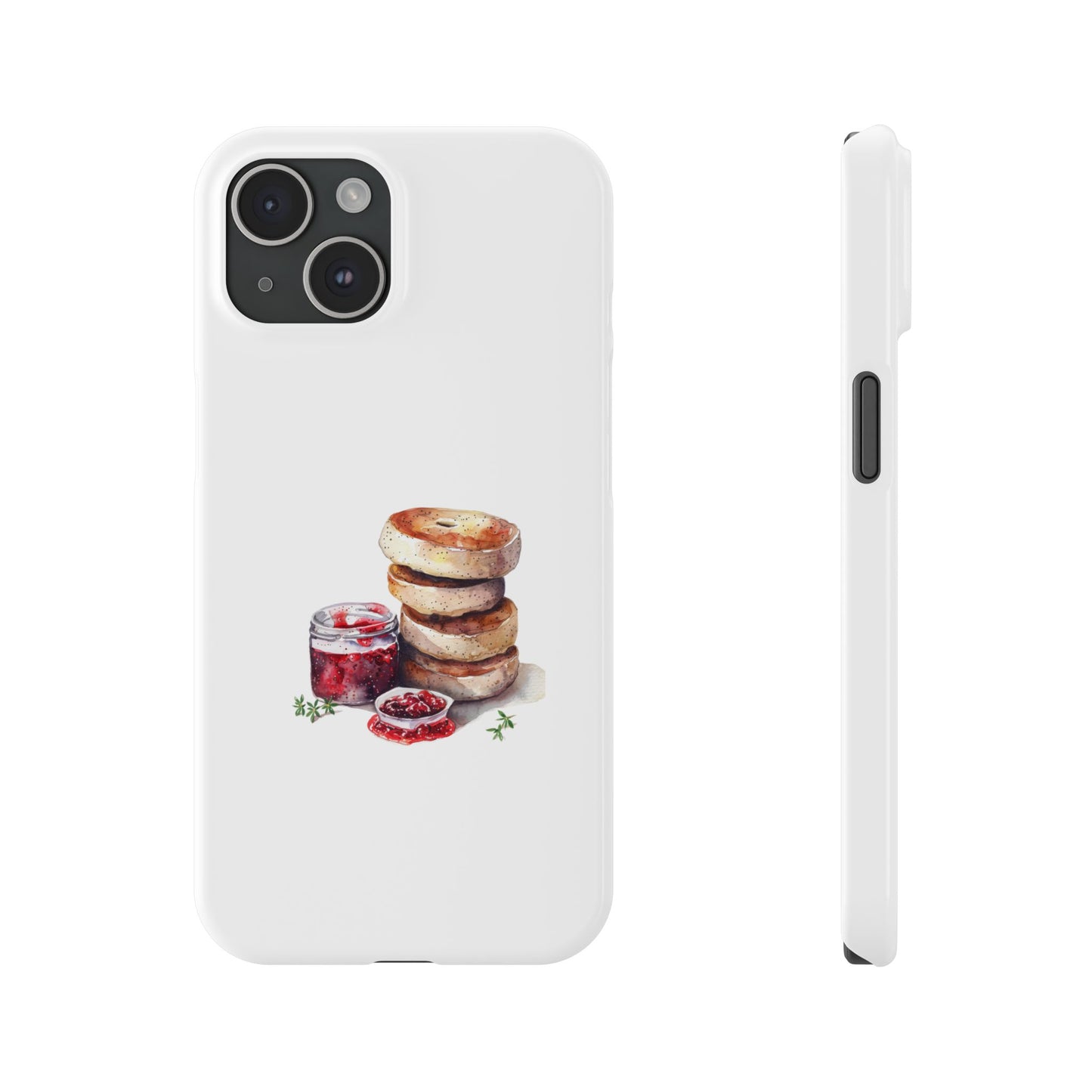 Artisan Bagel Phone Case, Cute Slim Phone Cover, Foodie Gift, Stylish Cell Case, Breakfast Lover's Accessory