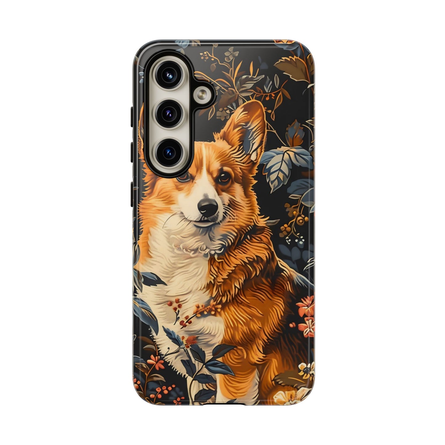 Corgi Floral Phone Case - Tough Cases for Dog Lovers, Cute Pet Accessories, Gift for Dog Owners, Floral Design, Personalized Tech Cover