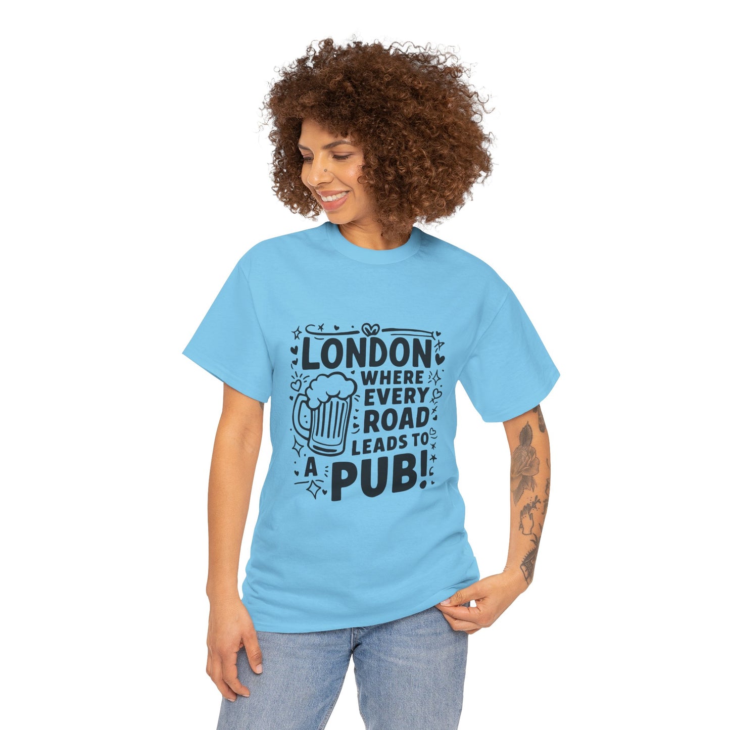 Unisex Heavy Cotton Tee - London's Pub Leading Roads