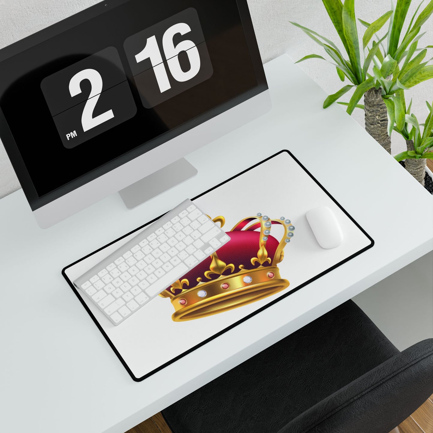 Crowned Desk Mat - Stylish Office Decor, Gaming Space, Royal Touch, Home Office Accessory, Gift for Students, & Motivational Workspace