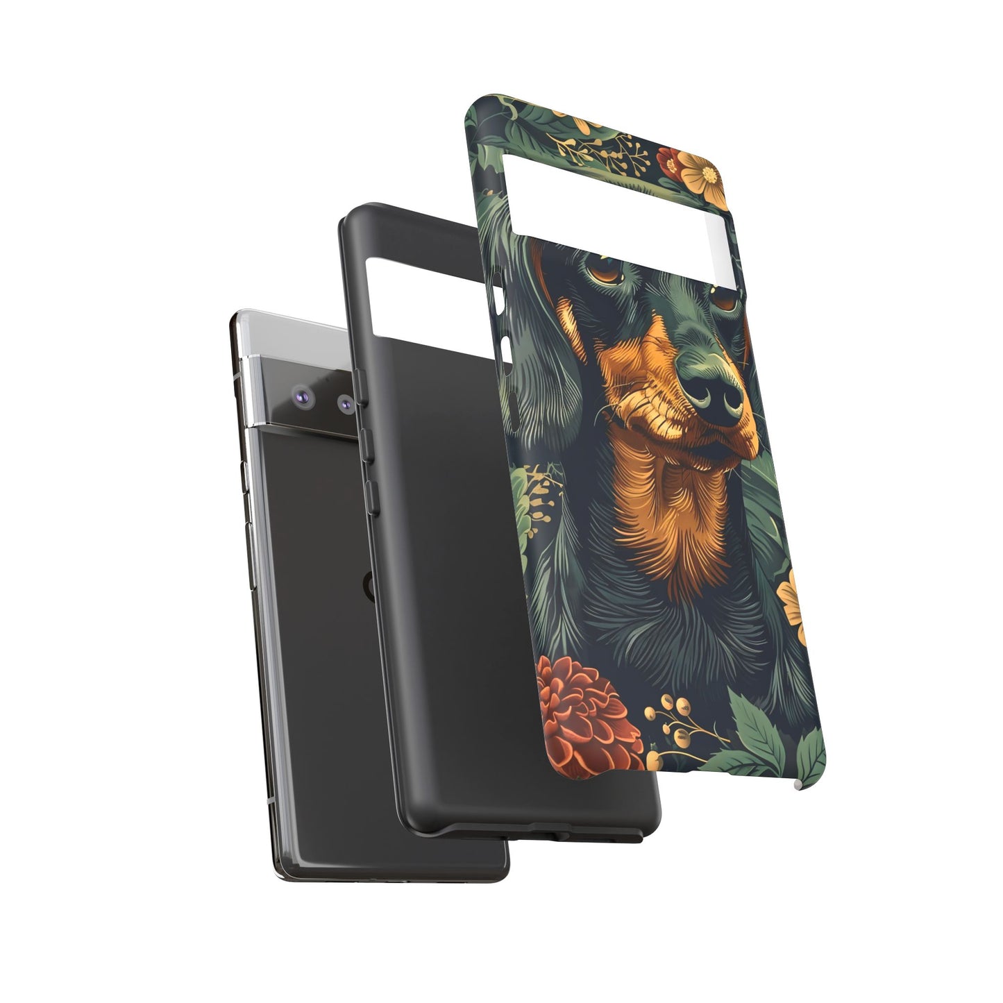 Dachshund Phone Case, Floral Pet Phone Cover, Dog Lover Gift, Tough Phone Case, Custom Dachshund Design, Unique Dog Owner Accessory