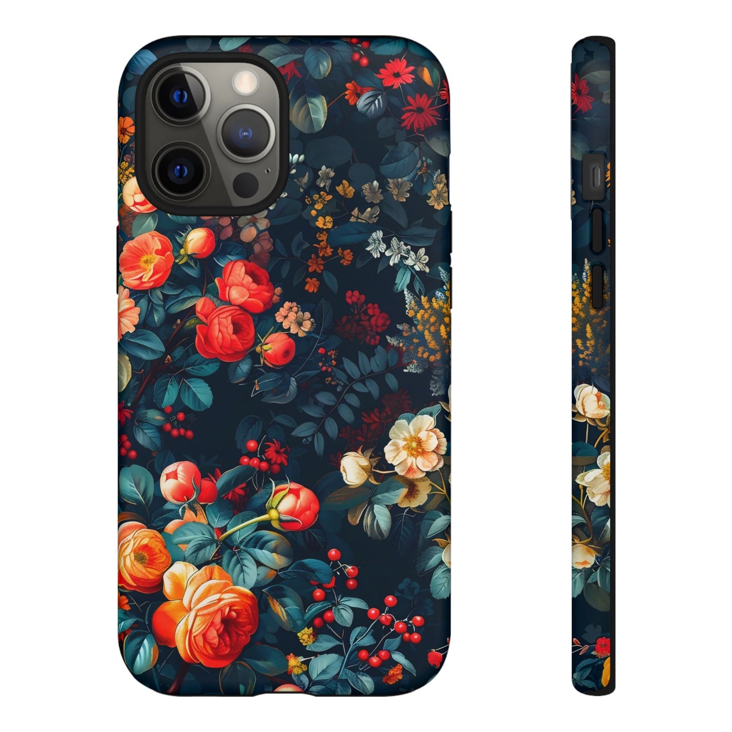 Floral Phone Case - Tough Cases, iPhone Protection, Elegant Floral Design, Gift for Her, Stylish Tech Accessory