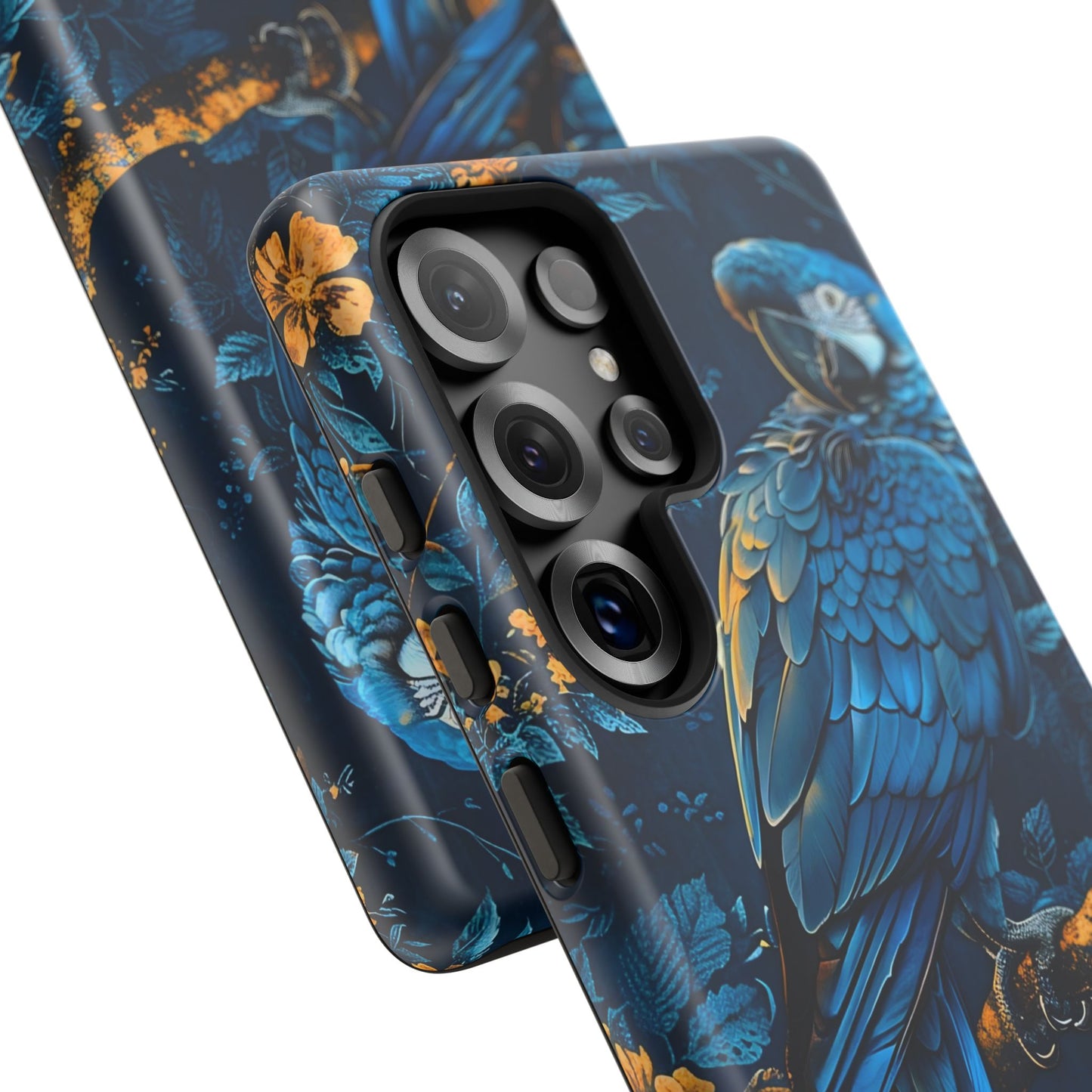 Tough Cases - Vibrant Blue Parrot Phone Case, Tropical Bird Phone Cover, Nature Lover Gift, Eco-Friendly Accessories, Unique Wildlife Decor