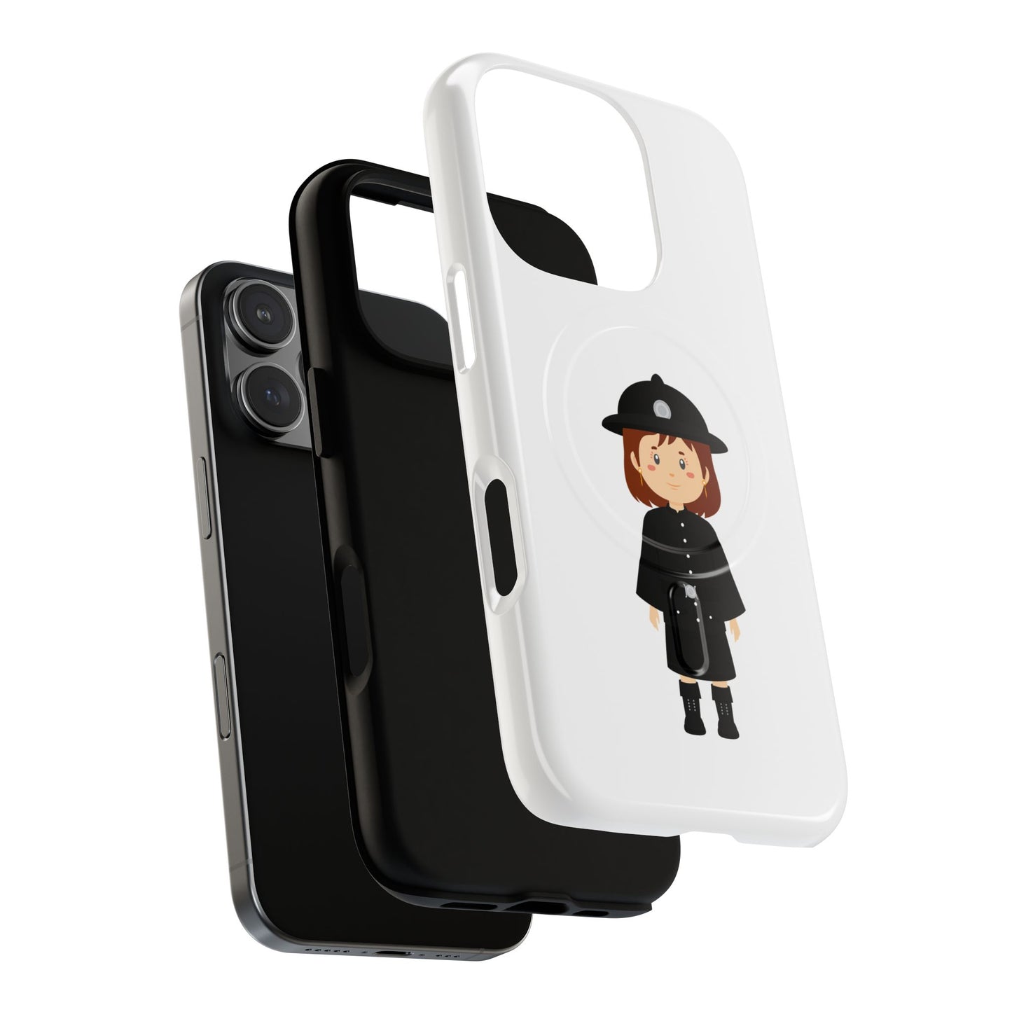 Cute Police Officer Phone Case, Tough Magnetic Case for Kids, Unique Gift for Law Enforcement Fans, Durable Mobile Cover