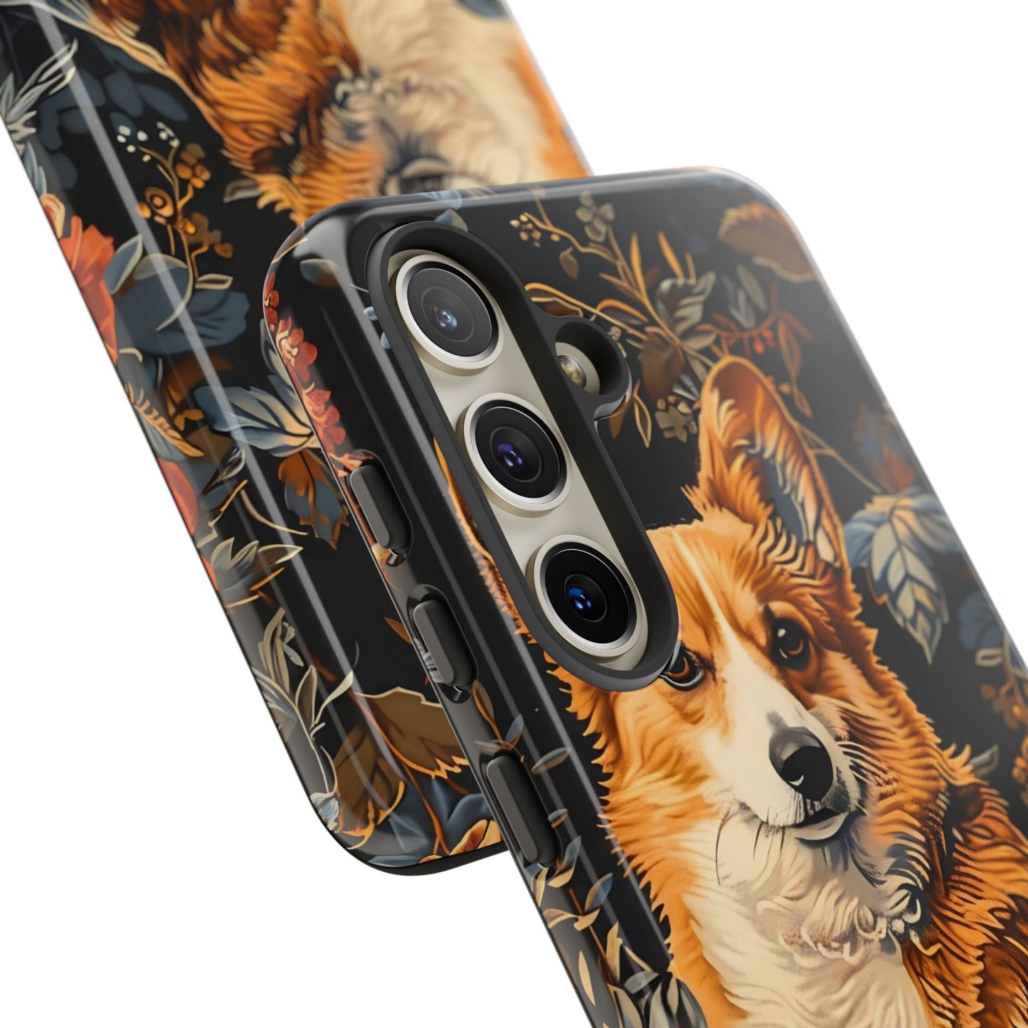 Corgi Floral Phone Case - Tough Cases for Dog Lovers, Cute Pet Accessories, Gift for Dog Owners, Floral Design, Personalized Tech Cover