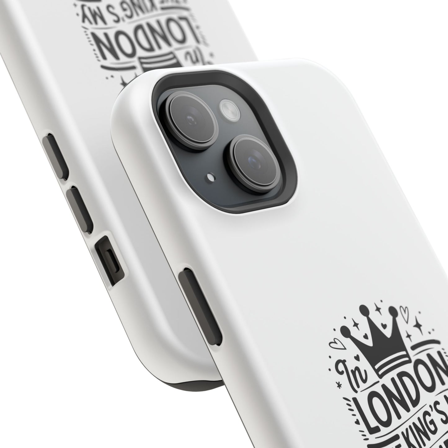 London Themed Magnetic Tough Cases, Phone Accessories, Gift for Travelers, Unique Mobile Cover, London Souvenir, Design: King's My Neighbor