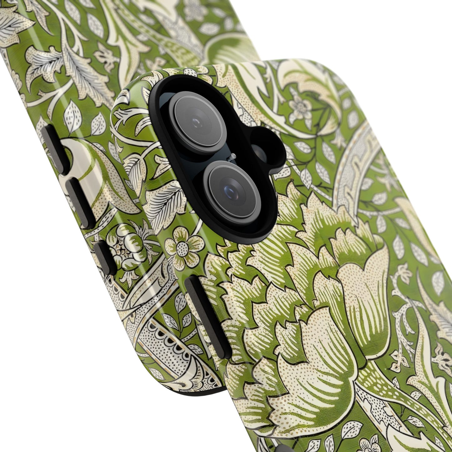 Stylish Phone Case with Floral Design, Durable Protective Cover for iPhone, Unique Gift for Birthdays, Mother's Day, Green Aesthetic