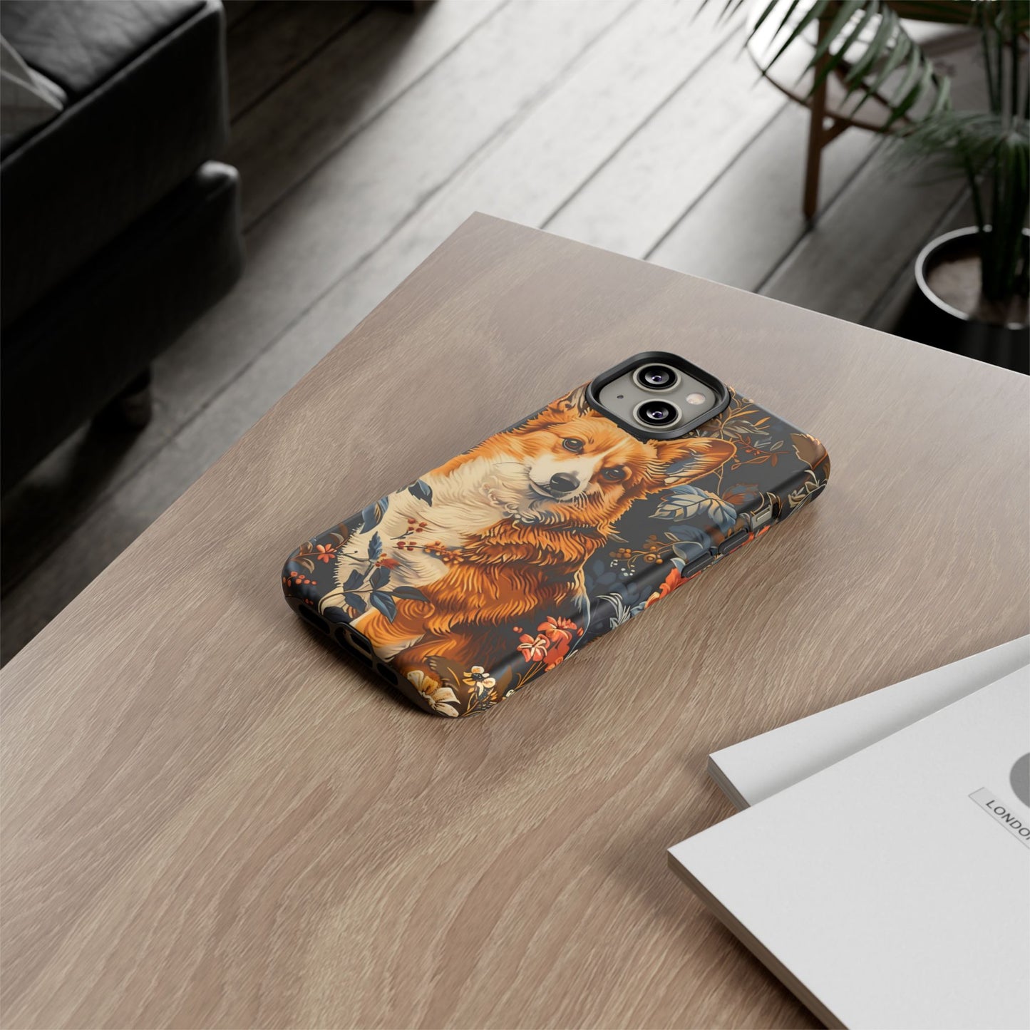 Corgi Floral Phone Case - Tough Cases for Dog Lovers, Cute Pet Accessories, Gift for Dog Owners, Floral Design, Personalized Tech Cover