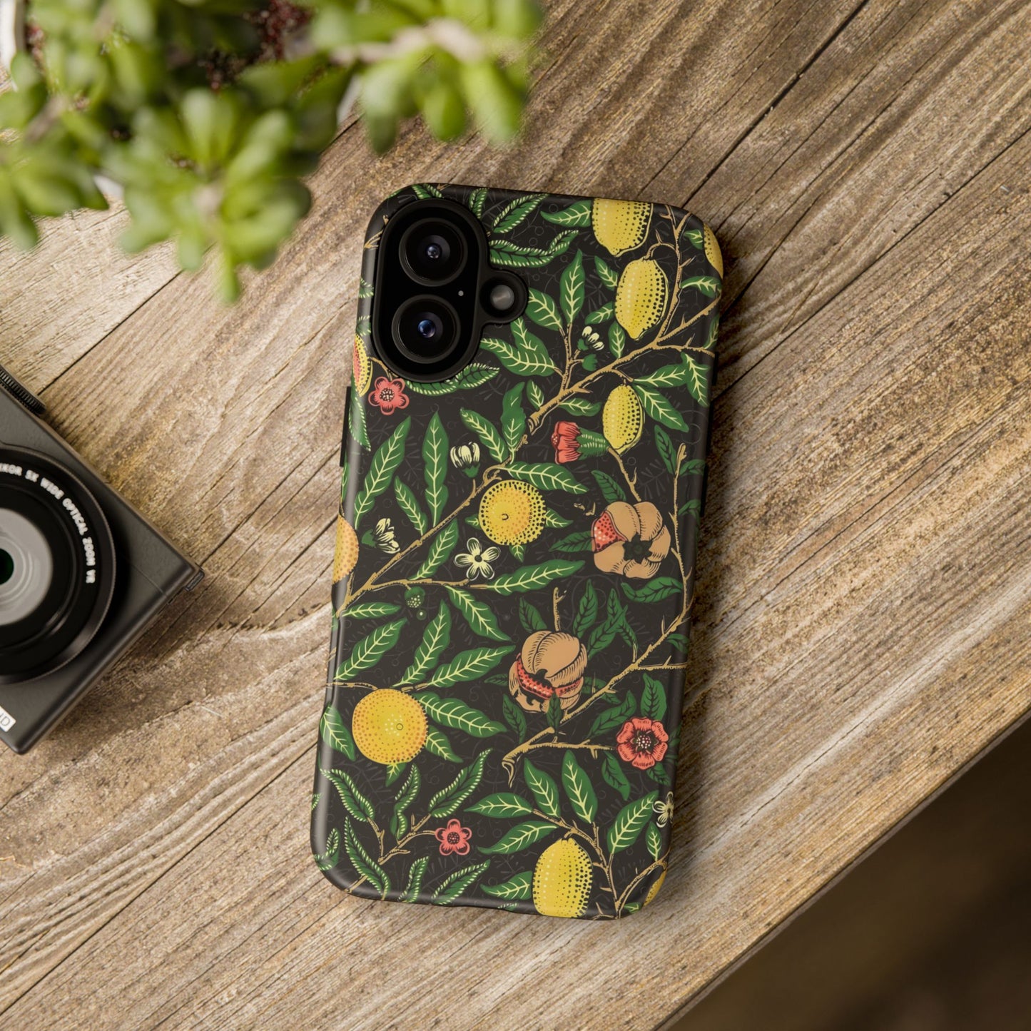 Tough Cases Phone Case, Floral Phone Cover, Tough Phone Protection, Gift for Plant Lovers, Black Background, Eco-Friendly Design