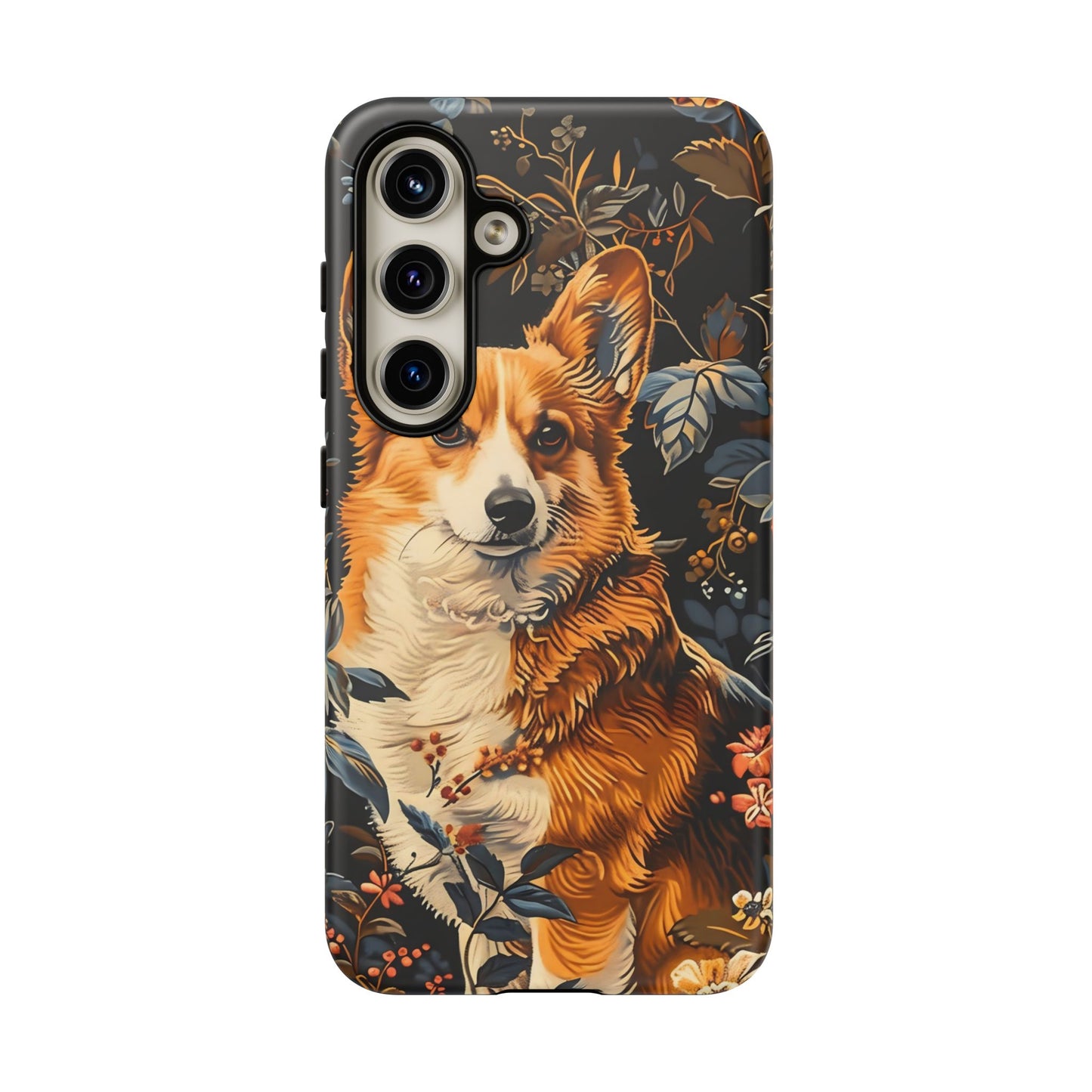 Corgi Floral Phone Case - Tough Cases for Dog Lovers, Cute Pet Accessories, Gift for Dog Owners, Floral Design, Personalized Tech Cover