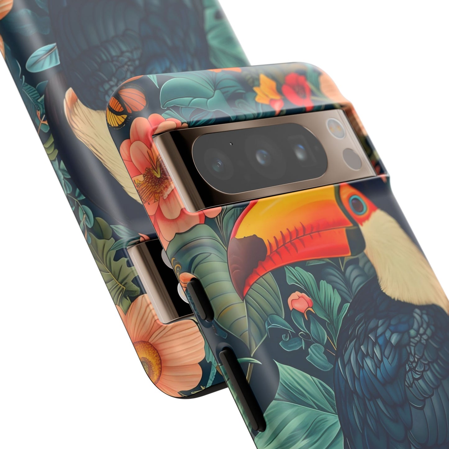 Tropical Toucan Phone Case - Cute Animal Design, Nature Lover Gift, Floral Pattern, Bird Lover Accessory, Summer Vibes