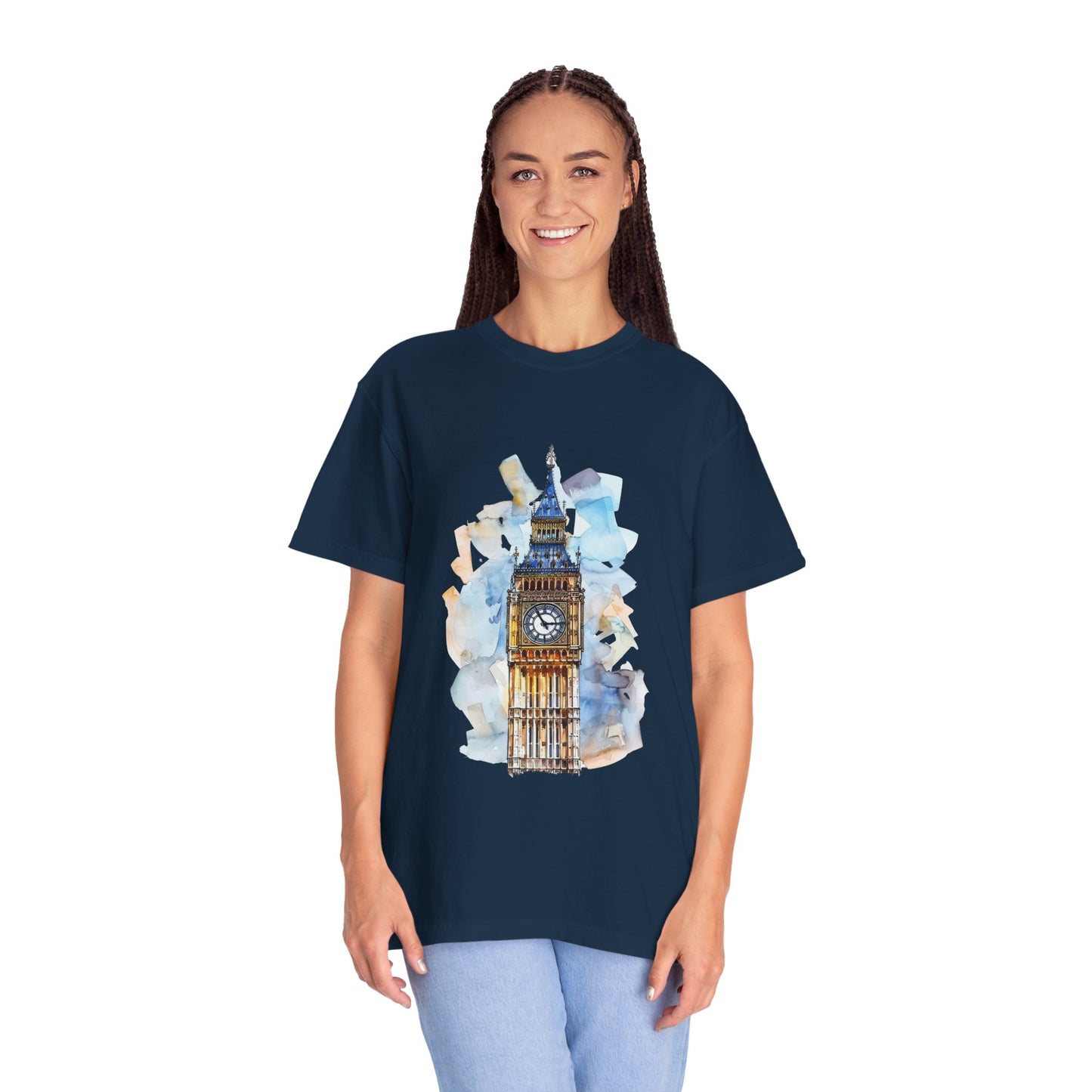Unisex Garment-Dyed T-shirt - Iconic Big Ben Clock Tower Design