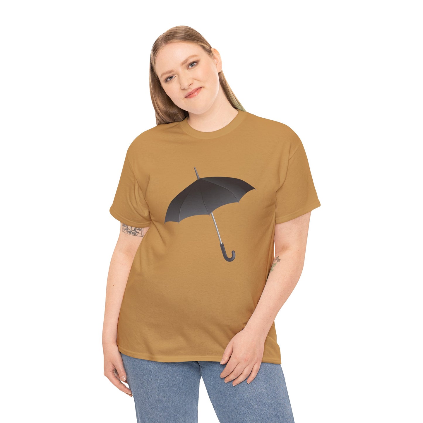 Unisex Heavy Cotton Tee - Regal Royal Umbrella - Elegant and Majestic